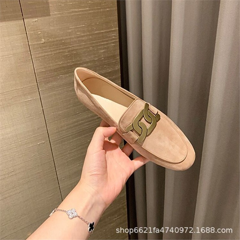 真皮软底两穿小皮鞋女金属扣时尚软妹JK乐福鞋一脚蹬懒人单鞋|undefined