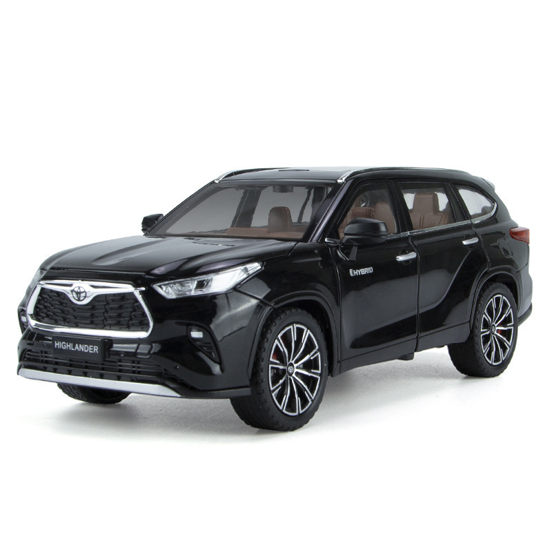 Weili aleación coche modelo 1:24 Highlander todoterreno vehículo con sonido y luz Tire hacia atrás juguete coche música modelo decoración colección