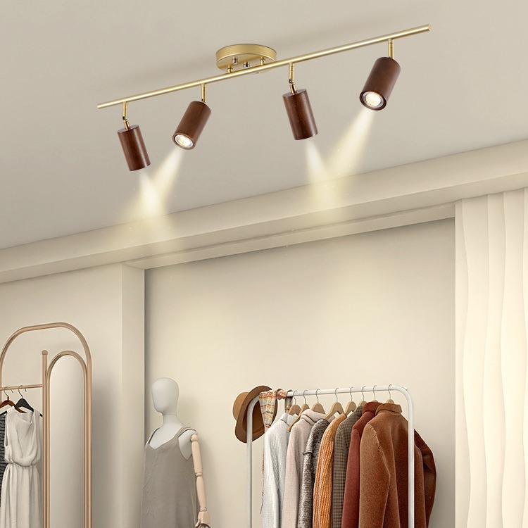 新中国式客間には主灯がありません。胡桃木明装背景壁軌道灯寝室フードルーム廊下照明