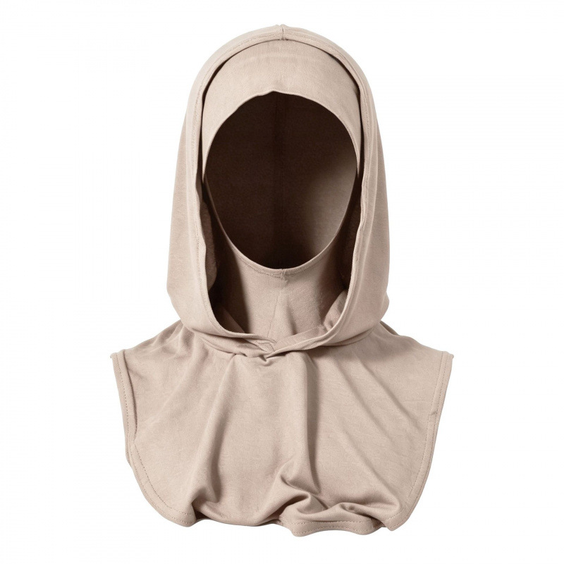 Balaclava hat with integrated base layer, elastic hat with wide elastic edges, pure cotton scarf and hood all in one