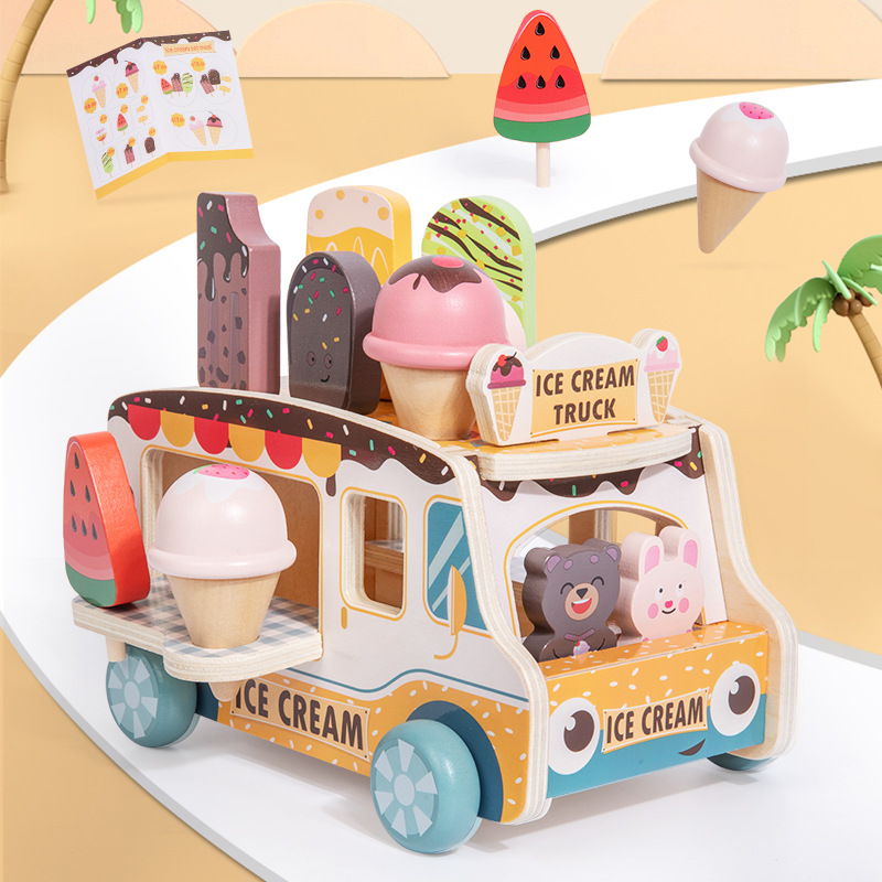 Insfeng Niños Simulación de helado venden helado tienda de helados cocina juguetes interactivos para padres e hijos