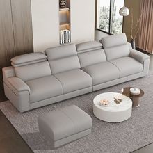 意式极简真皮沙发中小户型现代简约钢琴键直排皮艺皮沙发亚马逊