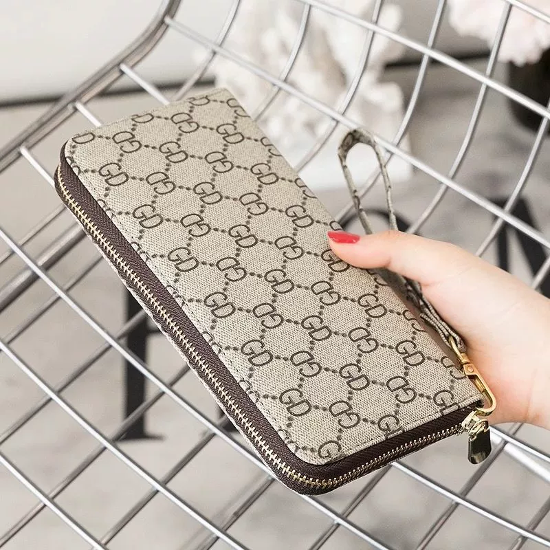 Wallet with letters, shoulder bag, chain with zipper, hand loop bag, capacious small bag