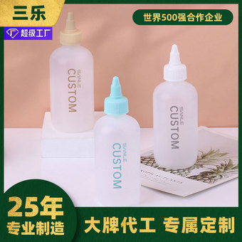三乐工厂定制pe塑料瓶圆肩波士顿瓶尖嘴挤压瓶假发胶水瓶滴耳液瓶
