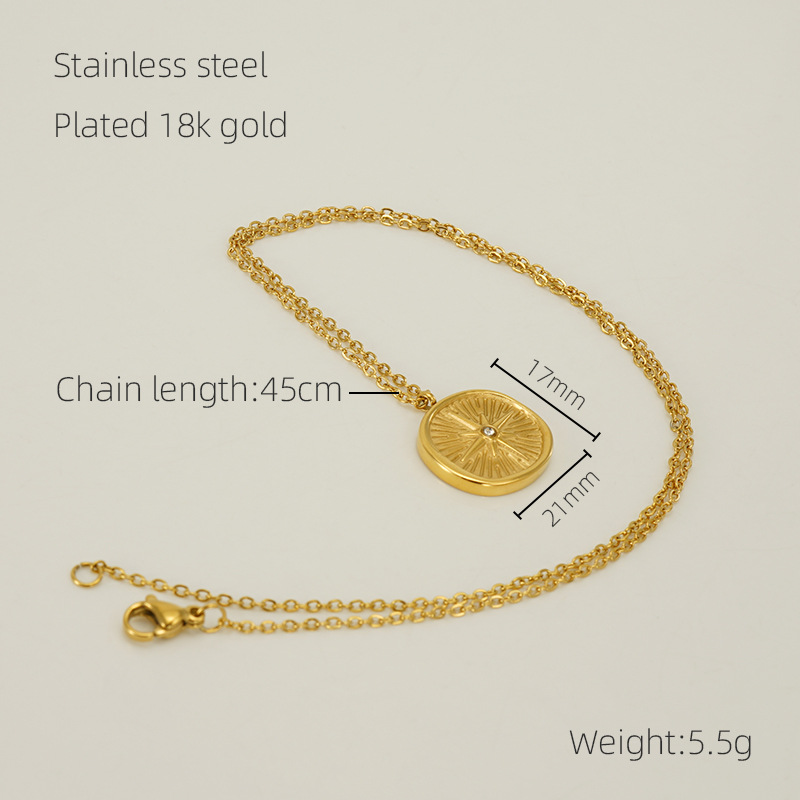 Acero inoxidable transfronterizo Europa y los Estados Unidos moda ins ocho Maung estrella diamante retro COLLAR COLGANTE pequeño fresco Luz de lujo viento