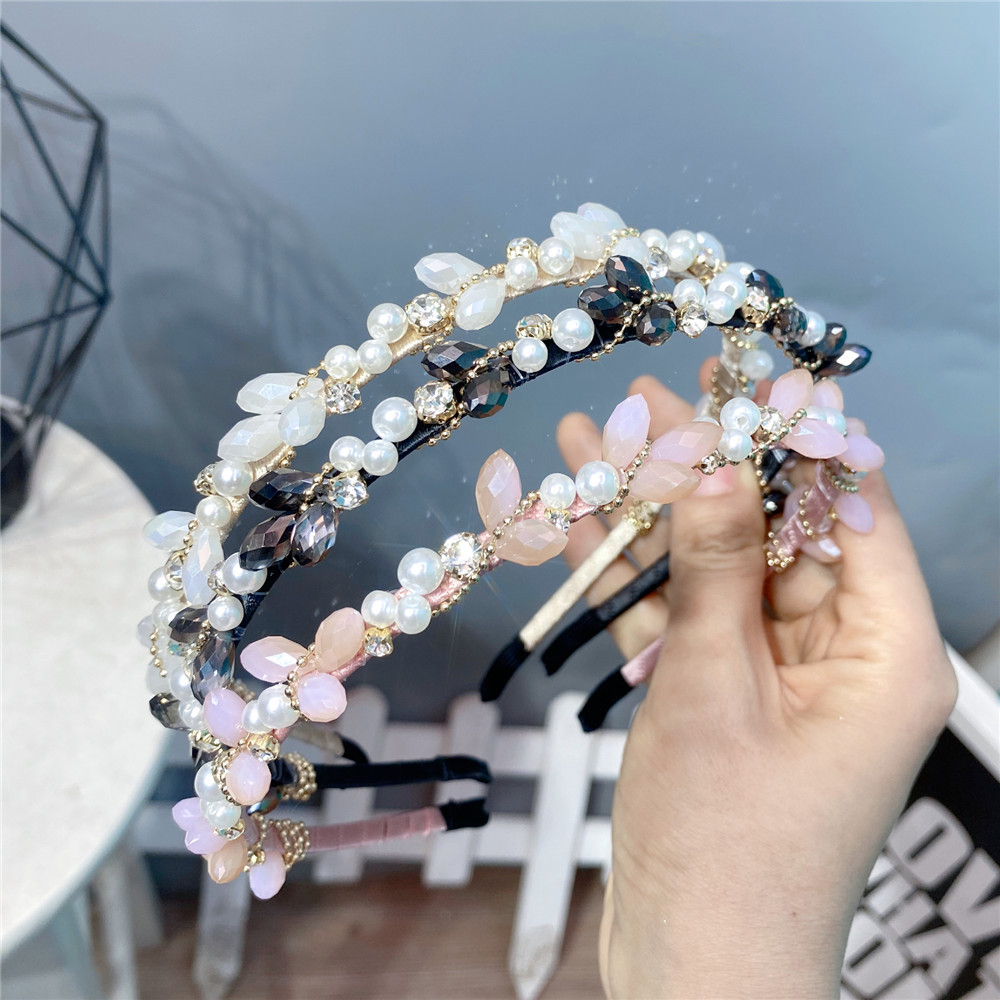 Korean Style Imitation Crystal Pearl Headband Wholesale display picture 4