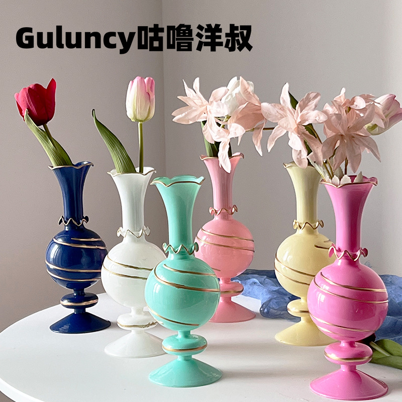 Vase decoration living room flower arrangement transparent glass bottle water nourishing rich bamboo snow willow horse drunken wood special wide mouth ins style