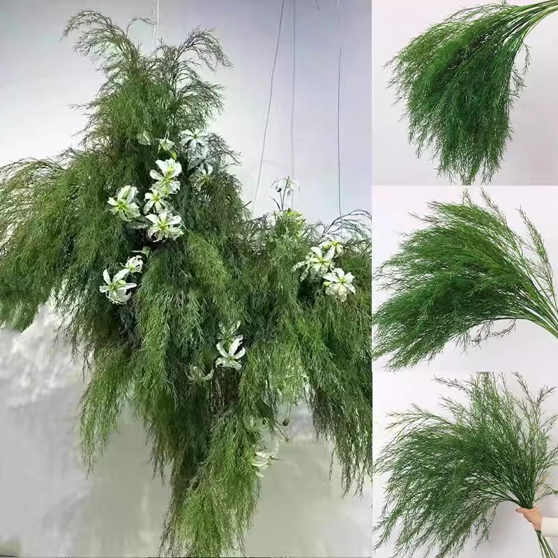 Wedding Artificial Flowers, Green Series, Green Grass, Bamboo Peaks, Artificial Green Plants, Fake Plants, Forest-Style Wedding Hall Flower Arrangements, Wholesale