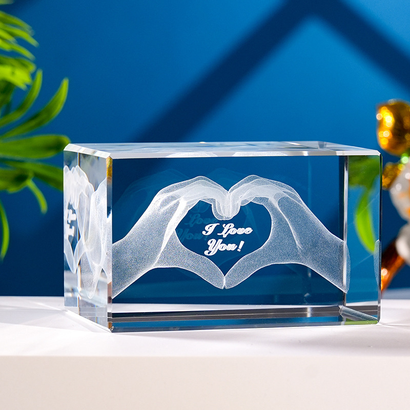 Escultura interior de cristal Serie de animales 3D Estatua de Buda de cristal Modelo de edificio de cristal Decoración del hogar Recuerdos de viaje Suministro transfronterizo