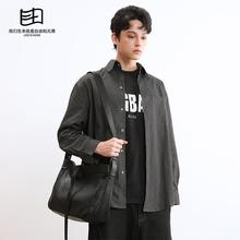 是自由啊 2025新款男包复古头层牛皮单肩斜挎包真皮大容量通勤包