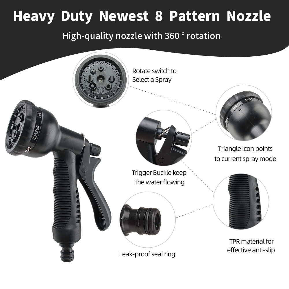 Telescopic Water Hose Kit High Pressure Sprinkler For Garden_voghion.com