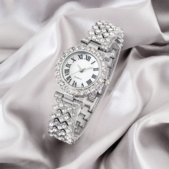 Women's fashionable quartz watch, cross-border live broadcast diamond bracelet watch, high-end Roman bracelet women's watch