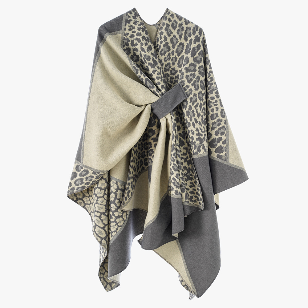 Chal de cachemira con capa de leopardo de primavera y otoño de invierno a prueba de viento abrigo abrigo abrigo de moda