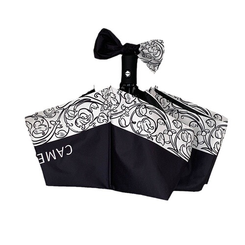 Automatic Sunshade Umbrella, Sunscreen and UV Protection, Rain and Sun Dual-Purpose Folding High-End Sun Umbrella, Stylish Black Rubber