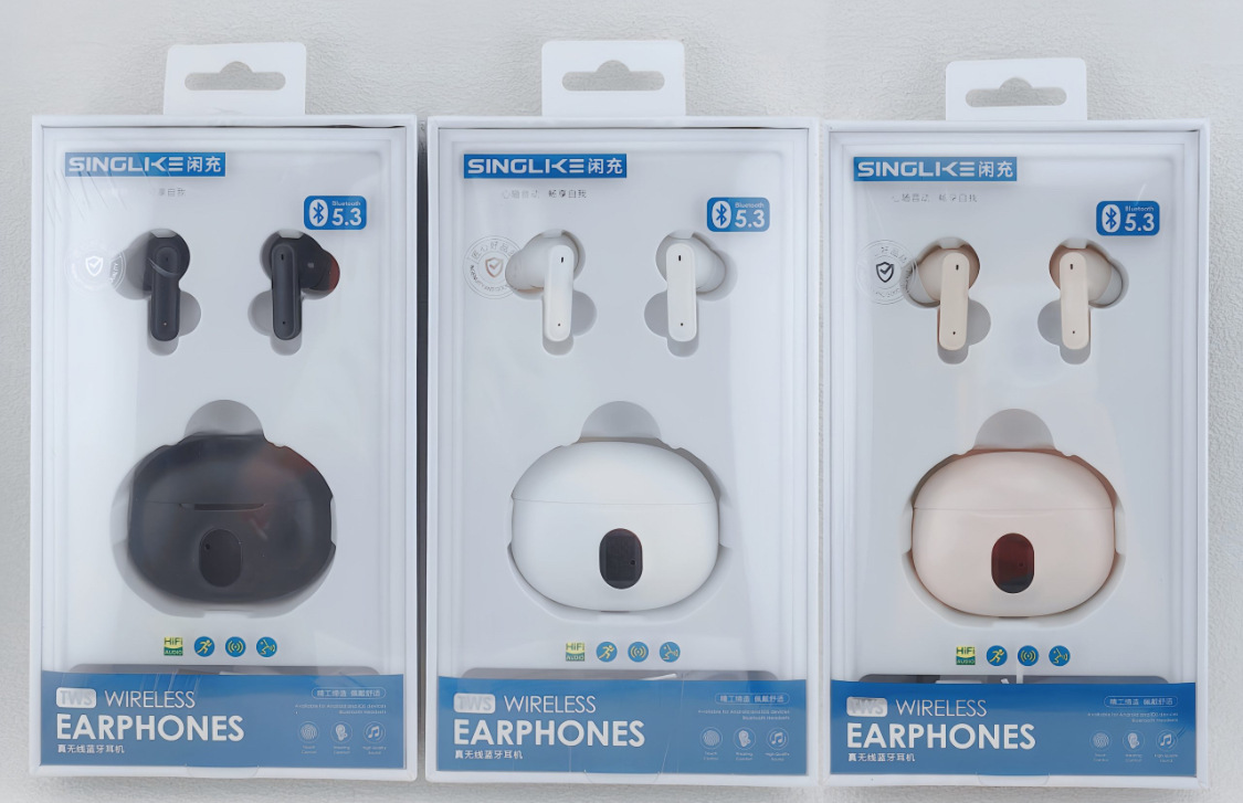 Auriculares Bluetooth, nuevos teléfonos inteligentes colgantes, auriculares Bluetooth, adecuados para teléfonos Android al por mayor