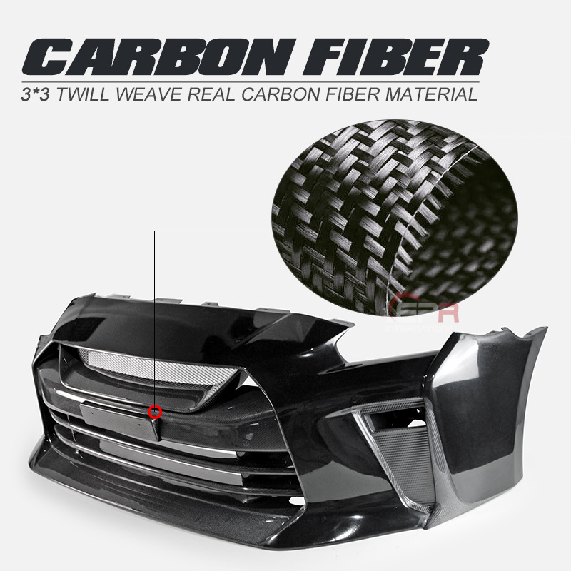 Suitable for Nissan GTR 2017 model, God of War R35, carbon fiber modified front bumper, large front fascia, TS front lip, and front bumper