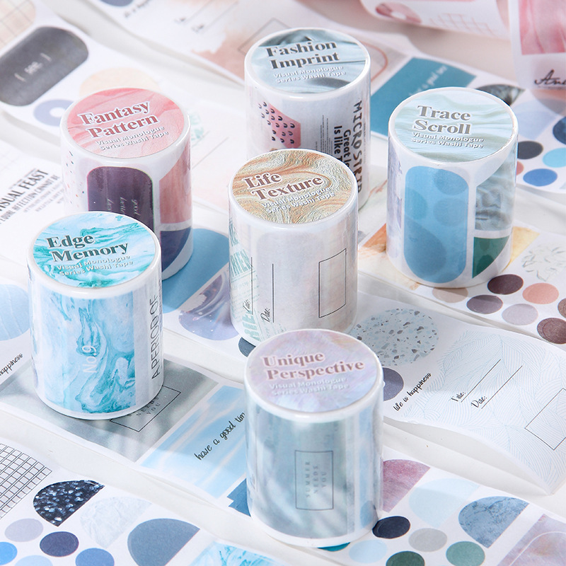 Monólogo visual y papel cinta adhesiva pegatinas rollo diy diario decoración material base pegatinas retro paisajismo pegatinas