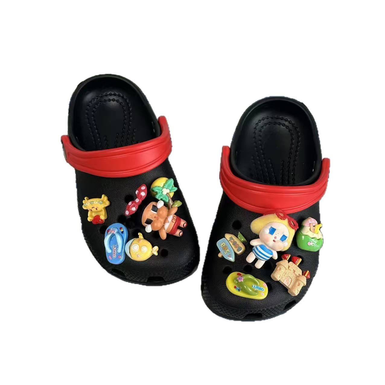 Una pieza de verano 2026 llorar bebés zapatos de agujero frío para padres e hijos para niñas sandalias de dibujos animados antideslizantes de moda image 6