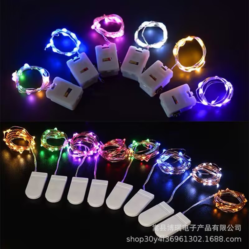 LED lámpara de alambre de cobre con caja de regalo ramo de pastel decoración led cadena de lámparas ajustable parpadeante guirlanda pequeña lámpara de color al por mayor