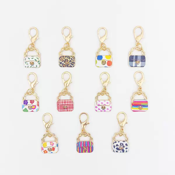 Mini bag oil-drip alloy keychain pendant DIY multi-color handbag phone pendant accessory wholesale