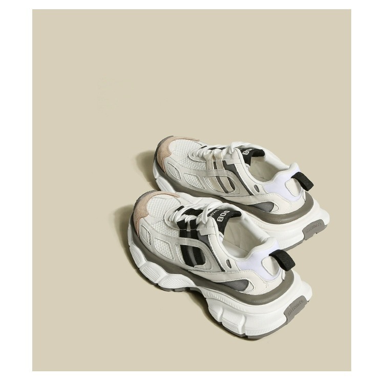 Coole Dad-Schuhe im angesagten Stil, Color-Blocking, dicke Sohle, atmungsaktives Mesh, vielseitige Freizeitsneaker für Damen, Frühling und_voghion.com