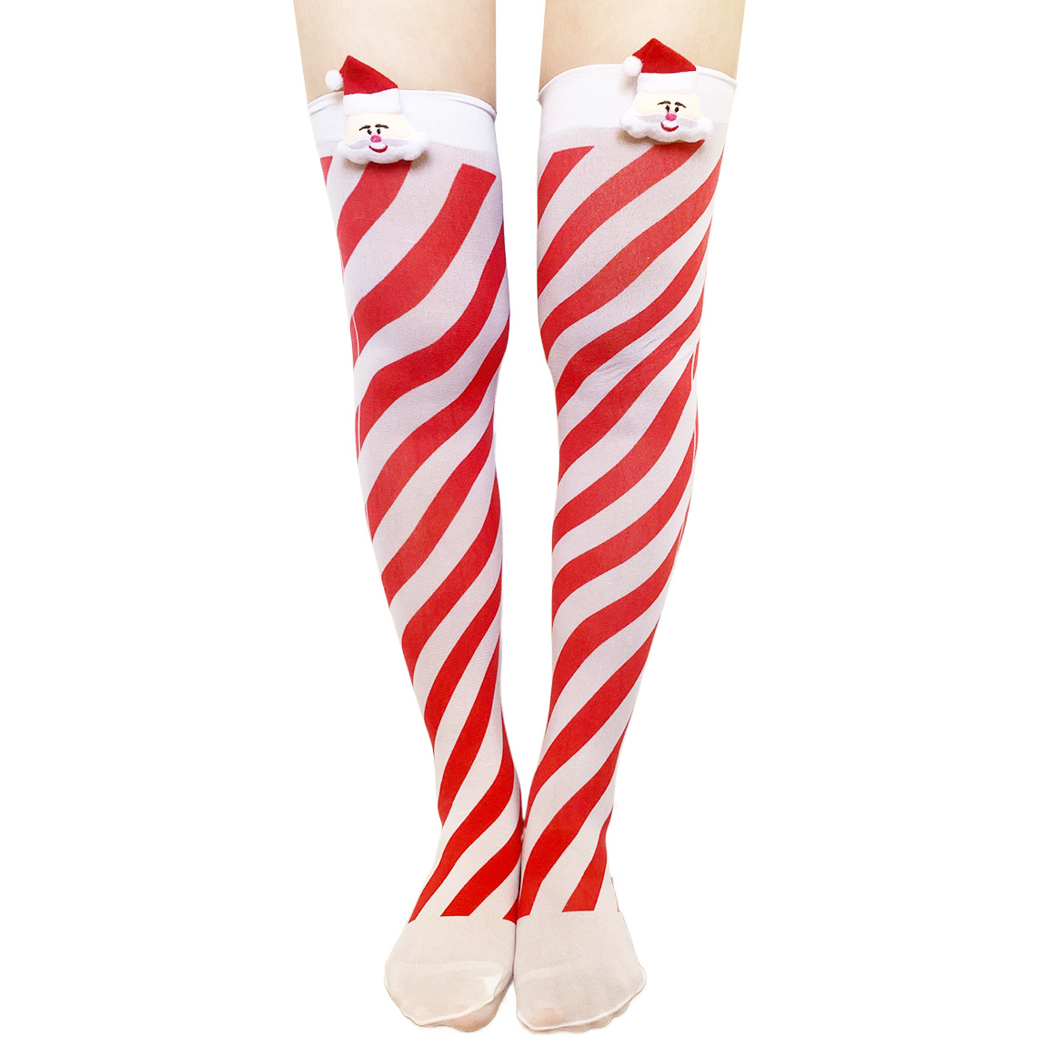 Medias de Navidad fabricantes transfronterizos en stock Medias de Halloween vacaciones vestir ropa accesorios rayas sobre la rodilla Calcetines