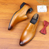 Classic suit jacket pointy toe for leather shoes, leather casual footwear English style, loafers, genuine leather, cowhide