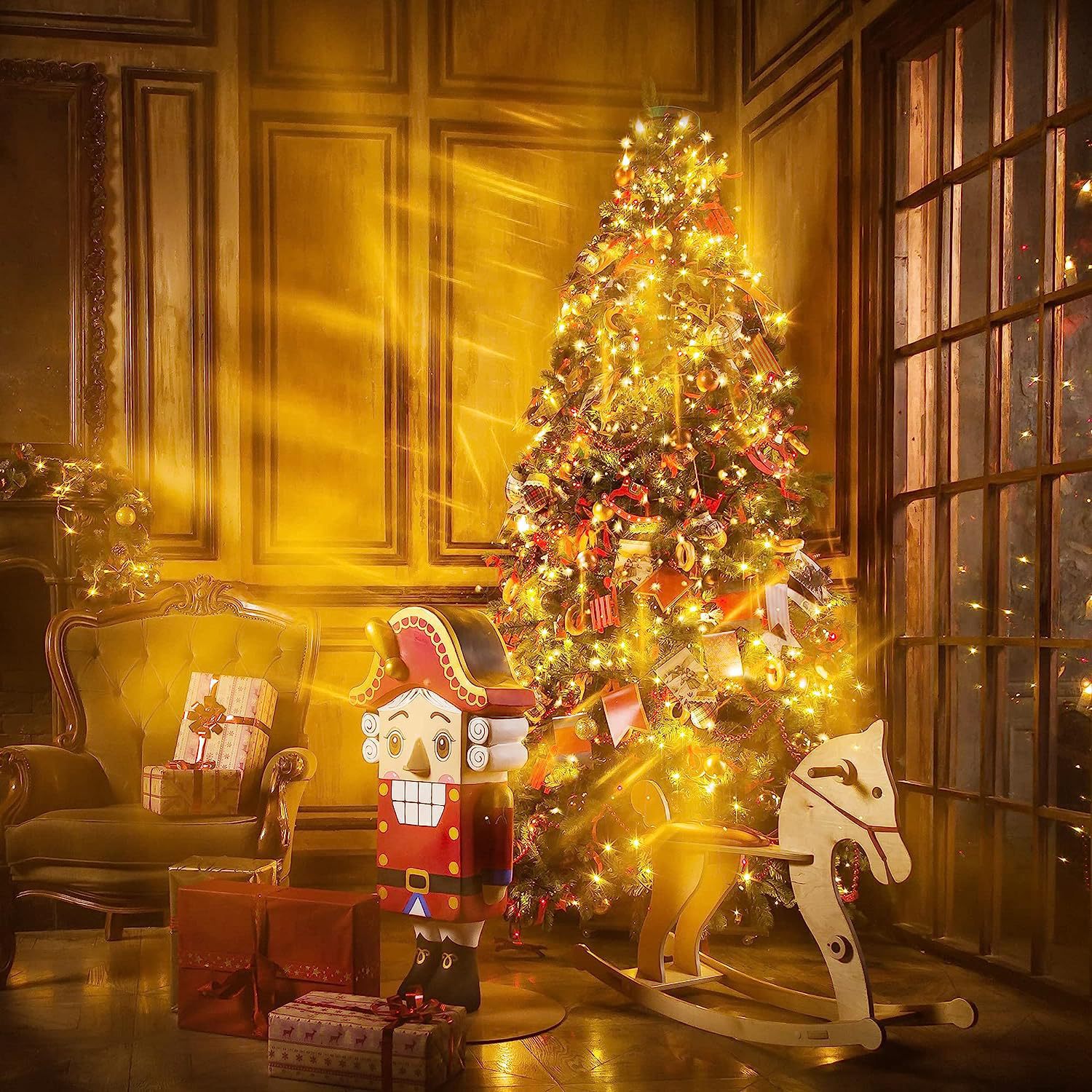 Explosiones transfronterizas LED árbol de Navidad decoración techo string jardín patio árbol de Navidad al aire libre atmósfera led string