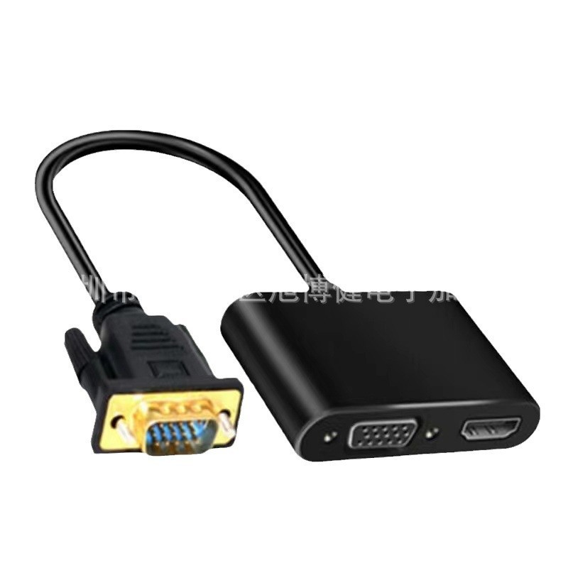 工場直販 VGA to HDMI VGA 2-in-1 変換アダプター コンピューターからモニターへの接続用 高画質変換ケーブル 音声付き|undefined