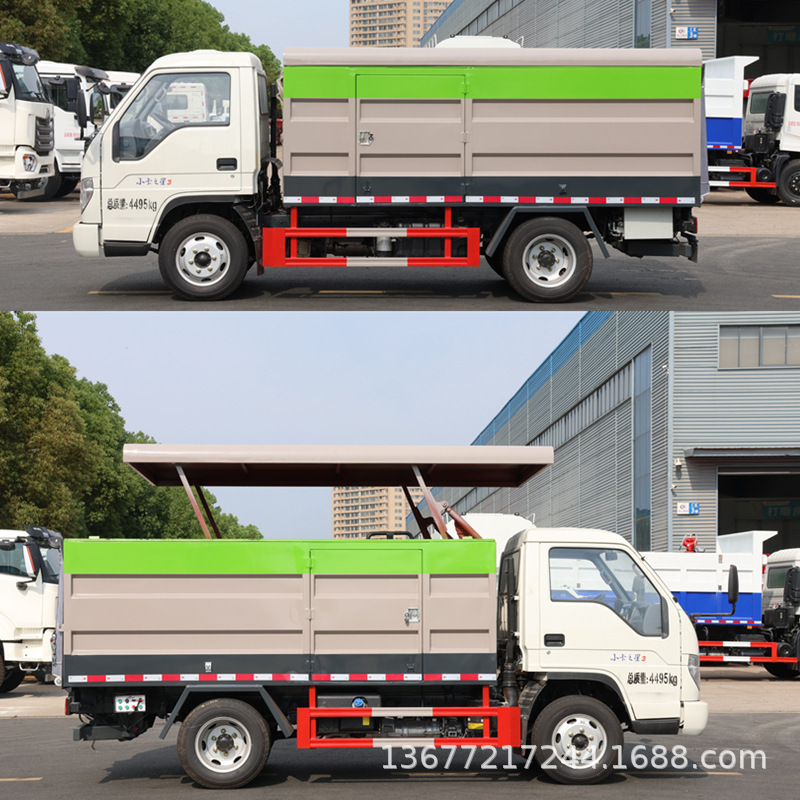 10-Barrel Electric Hydraulic Tailboard Trash Truck, New Energy Kitchen Waste Truck, Door-To-Door Delivery
