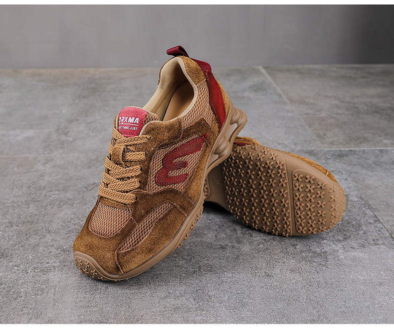 Giày sneaker nữ da thật phong cách cổ điển đế bệt — màu be chi tiết 14