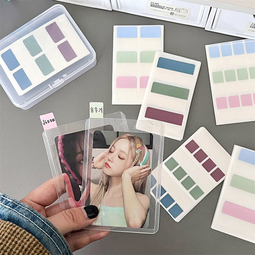 Morandi color index stickers student classification writing note stickers label stickers idol card holder storage sticky notes
