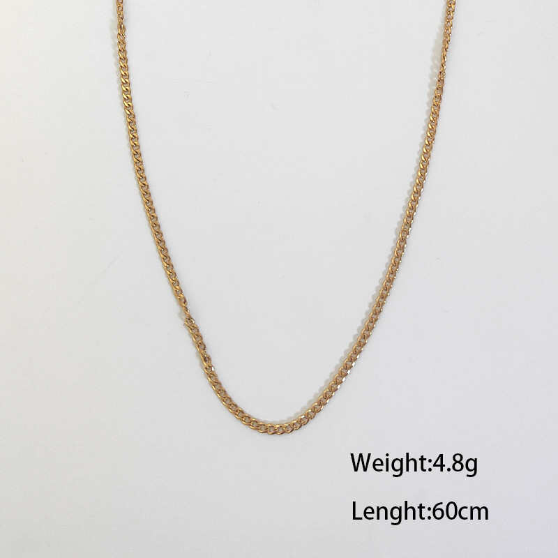 7g Weight Necklace Classification 304 Stainless Steel Chain Material 1 Piece Quantity Holiday, Daily Occasion 304 Stainless Steel Material Geometric Pattern Women's Gender Plating Design Simple Style Style Wholesale Jewelry Simple Style Geometric 304 Stainless Steel Plating Stainless Steel Necklaces 15