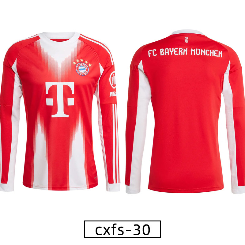 Comercio extranjero transfronterizo para camisetas de fan de manga larga personalizadas otoño y invierno 2025, camisetas de fútbol gruesas, camisetas de fútbol retro