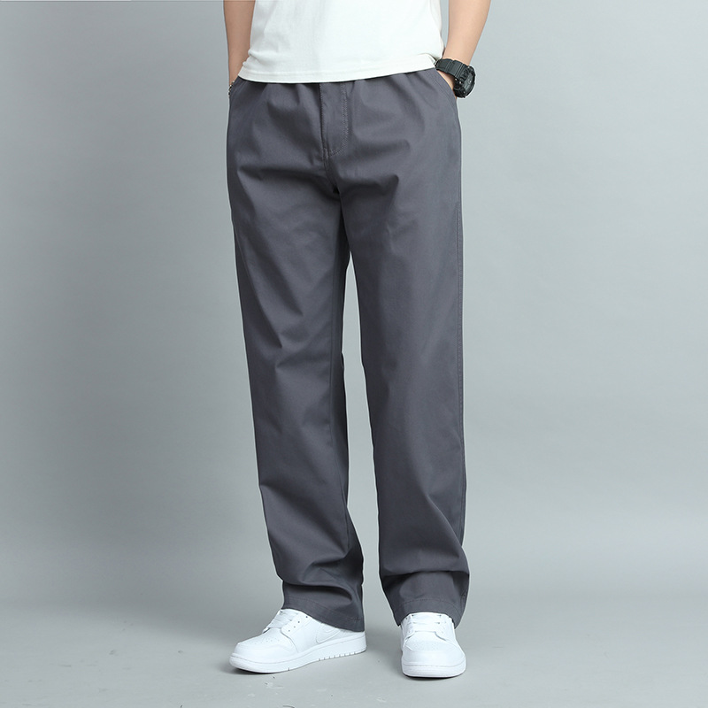 Cross-Border Men's Casual Pants Spring and Autumn New Versatile Solid Color Loose Outdoor Straight-Leg Trousers Wholesale