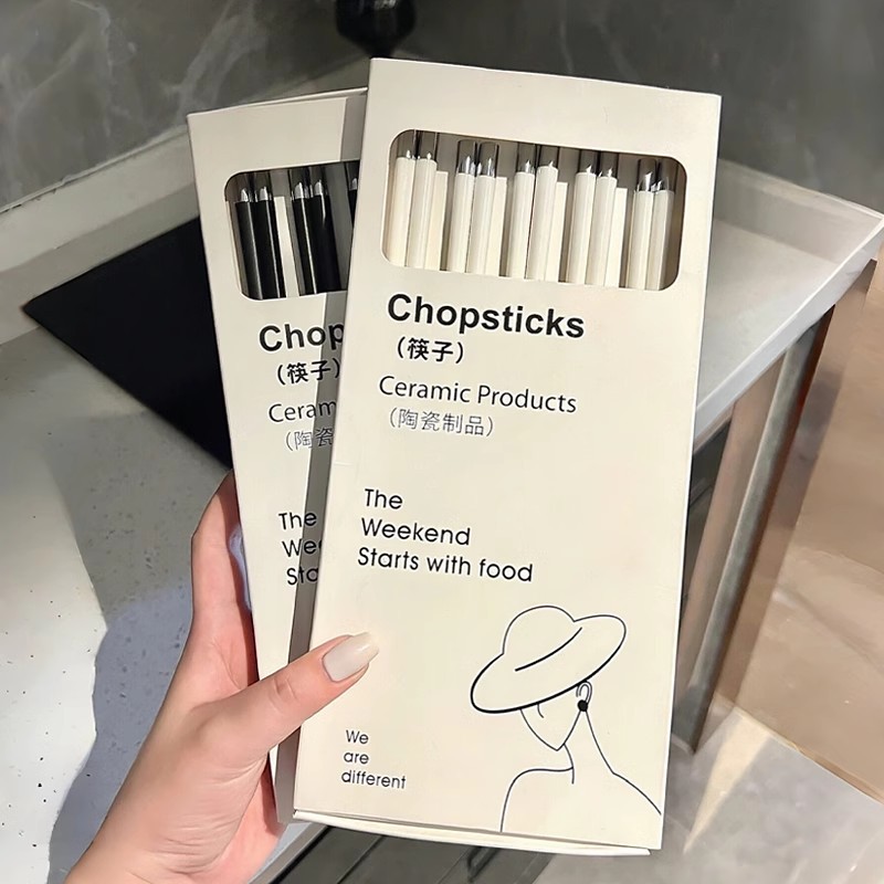 세라믹 젓가락 가정용 하이 엔드 항균 곰팡이 방지 새로운 세트 하이 엔드 식기 1 인 라이트 럭셔리 하이 엔드 센스