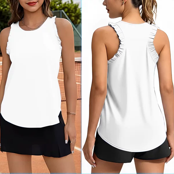 Amazon Women's Sleeveless Sports Top Breathable Lightweight Sports Tennis Yoga Shirt Sports Running Vest for Women