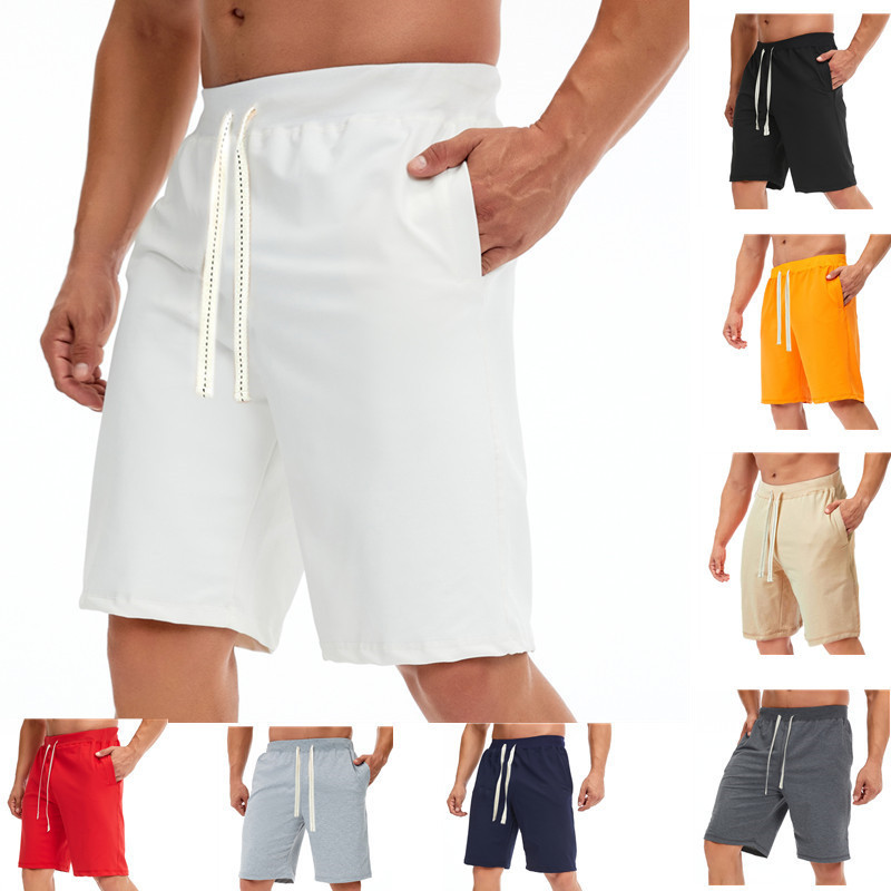 Men's Loose Shorts Summer Casual Five-Point Pants Beach Pants Large Size Drawstring Sports Shorts Men's Fitness Pants No