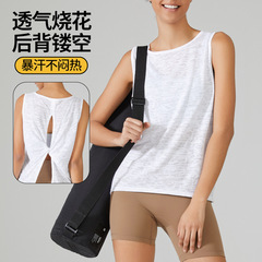 新款瑜伽服無袖背心跑步上衣女訓練運動服透氣寬鬆健身T恤春夏款