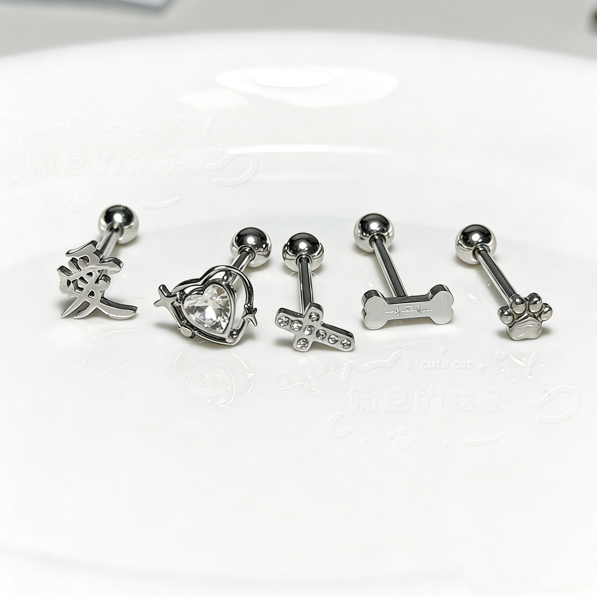 Labret stud lip piercing jewelry styling detail