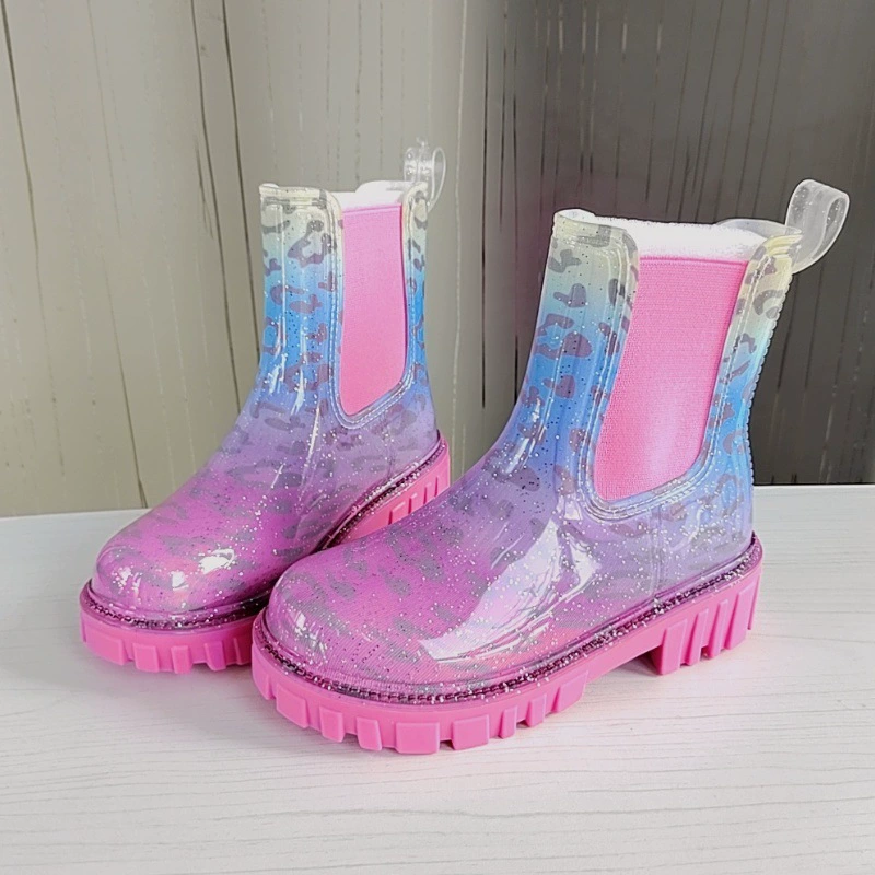 Трансграничные резиновые сапоги в Корейском стиле, женская модная верхняя одежда в европейском и американском стиле, резиновые сапоги на толстой подошве, уличные болотные Нескользящие износостойкие водные туфли на высоком каблуке