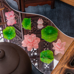 Diyのアクセサリの部品の熱収縮の切れのハスの花の蓮の葉のイヤリングのかんざしの頭は手作りの材料を飾ります。