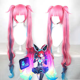 漂艺 王者安琪拉cos假发心灵骇客皮肤漫画少女双马尾cosplay假发