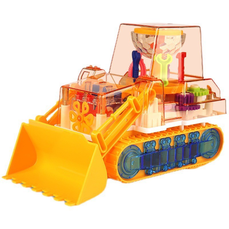 [노랑] 투명 기어 불도저 (배터리판)