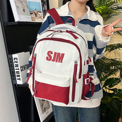 美式复古小学生ins双肩包大容量高中初中生护脊书包电脑背包批发