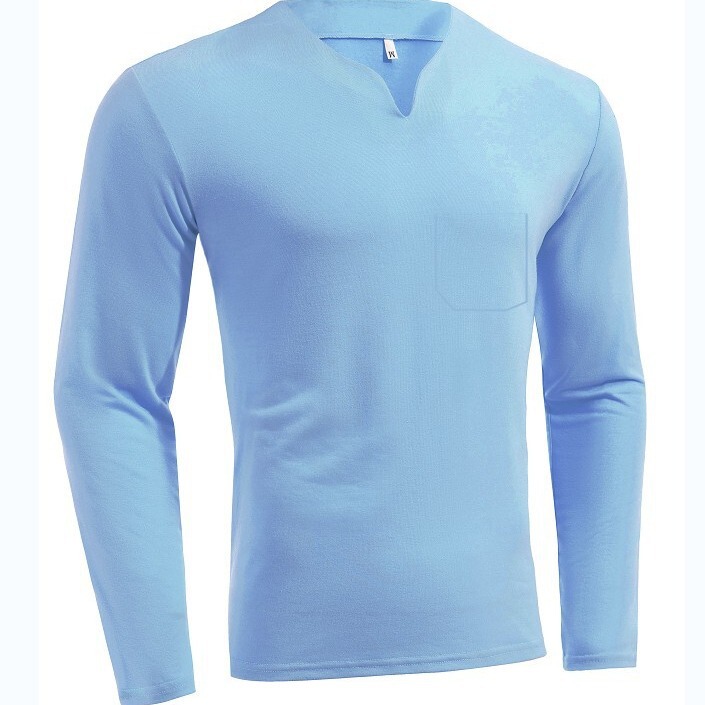 2026 Amazon Foreign Trade New Hot-Selling Fitness Plus-Size Sports T-Shirt Men's Elastic Comfortable Long-Sleeve Autumn V-Neck