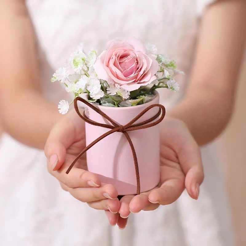 Caja de Arreglos Florales en Forma de Cubo, Caja Cilíndrica Pequeña para Tulipanes, Empaque para una Sola Flor, Caja de Regalo, Empaque Creativo