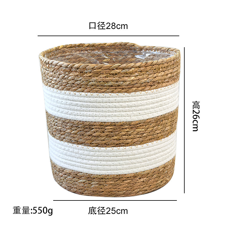 Cesta de Paja Tejida para Plantas Tejida a Mano para Decoración de Interior image 20