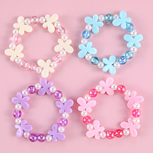 Wholesale acrylic Princess series pink bracelet children manufacturers supply children flower bow bracelet
