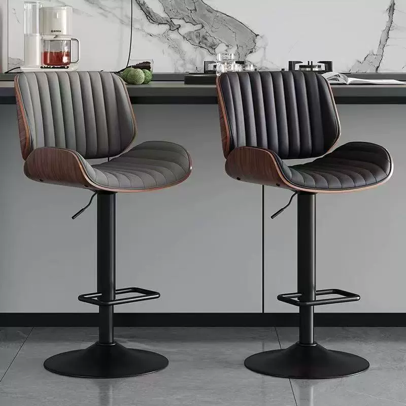 厂家定制吧台椅酒吧椅家用岛台靠背升降旋转收银台高脚椅高脚凳